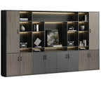 Architectural Wood Storage Wall Cabinet With Shelves and Lighting