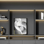 Architectural Wood Storage Wall Cabinet With Shelves and Lighting