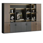 Architectural Wood Storage Wall Cabinet With Shelves and Lighting