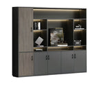Architectural Wood Storage Wall Cabinet With Shelves and Lighting
