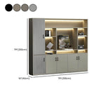 Architectural Wood Storage Wall Cabinet With Shelves and Lighting Dimensions