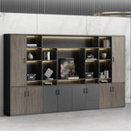 Architectural Wood Storage Wall Cabinet With Shelves and Lighting Main Product Image