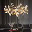 Art Deco 8-Light Gold Chandelier with Ginkgo Leaf Design Main Product Image