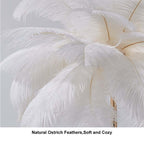 Art Deco Feather Table Lamp - LED Ambient Lighting with Natural Feathers