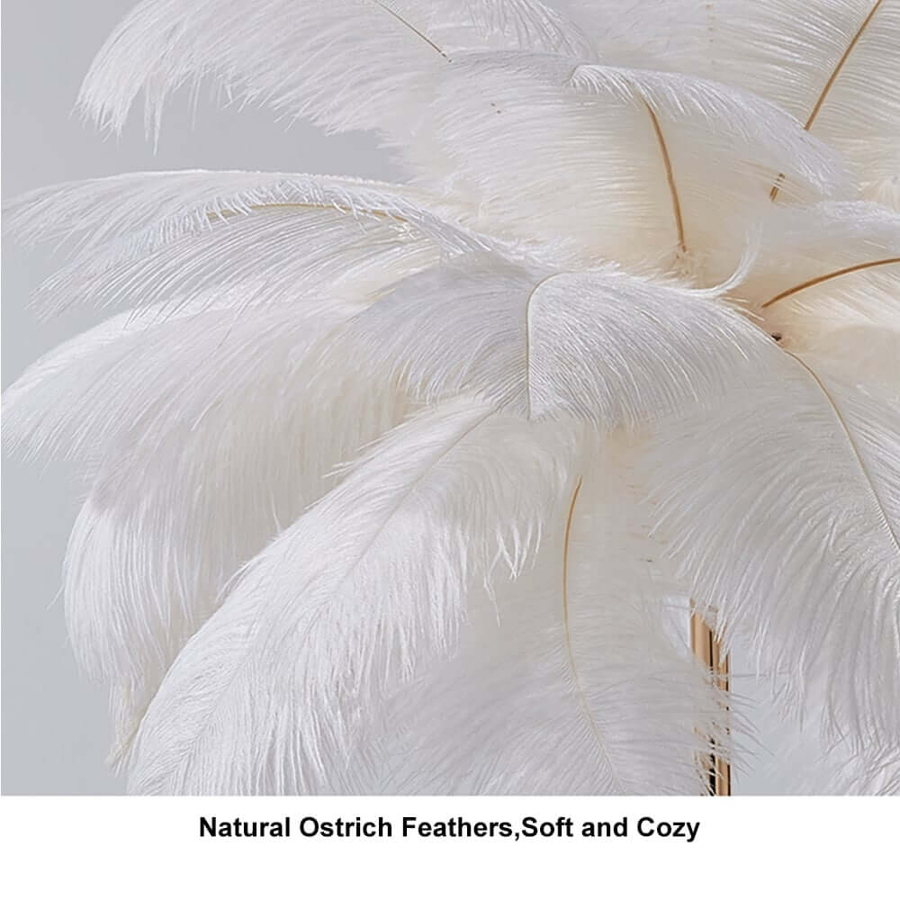 Art Deco Feather Table Lamp - LED Ambient Lighting with Natural Feathers