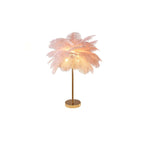 Art Deco Feather Table Lamp - LED Ambient Lighting with Natural Feathers