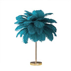 Art Deco Feather Table Lamp - LED Ambient Lighting with Natural Feathers