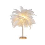 Art Deco Feather Table Lamp - LED Ambient Lighting with Natural Feathers