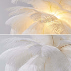 Art Deco Feather Table Lamp - LED Ambient Lighting with Natural Feathers