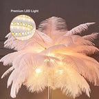 Art Deco Feather Table Lamp - LED Ambient Lighting with Natural Feathers