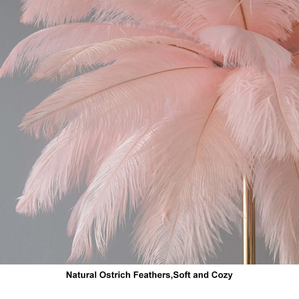Art Deco Feather Table Lamp - LED Ambient Lighting with Natural Feathers