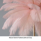Art Deco Feather Table Lamp - LED Ambient Lighting with Natural Feathers