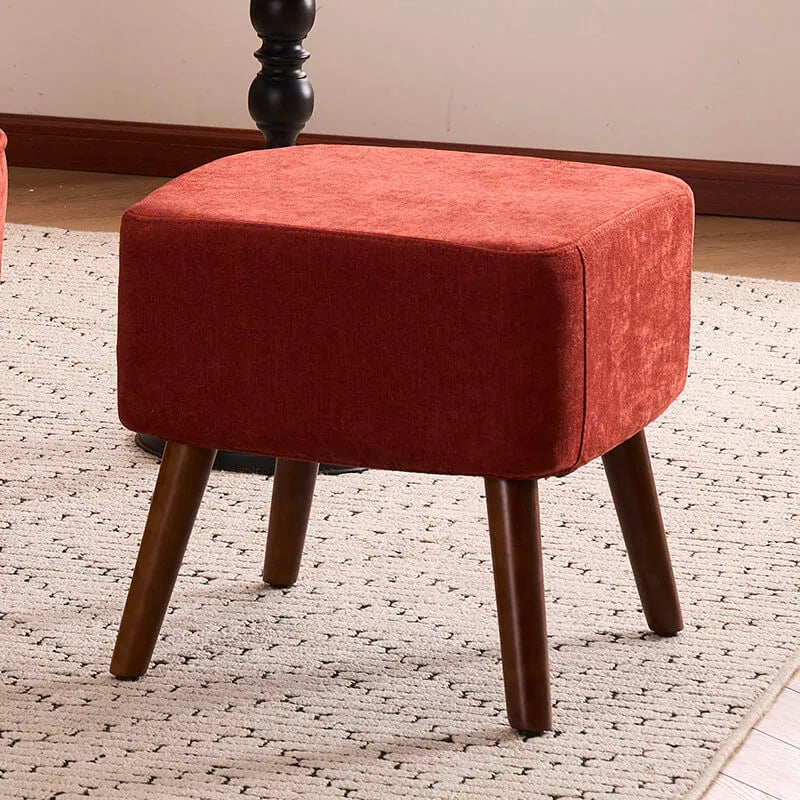 Art Deco Floral Wing Chair Series With Ottoman, Solid Wood Accent