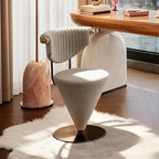 Art Deco Inspired Vanity Stool with Piano-Tufted Back and Metal Disc Base