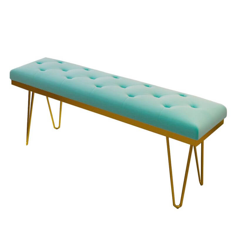 Art Deco Upholstered Entryway Bench with Tufted Diamond Stitching