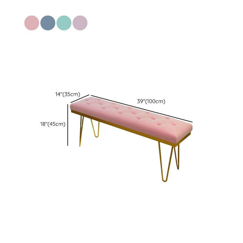 Art Deco Upholstered Entryway Bench with Tufted Diamond Stitching Dimensions