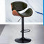 Art Deco Walnut-Trim Swivel Bar Stool with Adjustable Low-Back Comfort