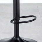 Art Deco Walnut-Trim Swivel Bar Stool with Adjustable Low-Back Comfort