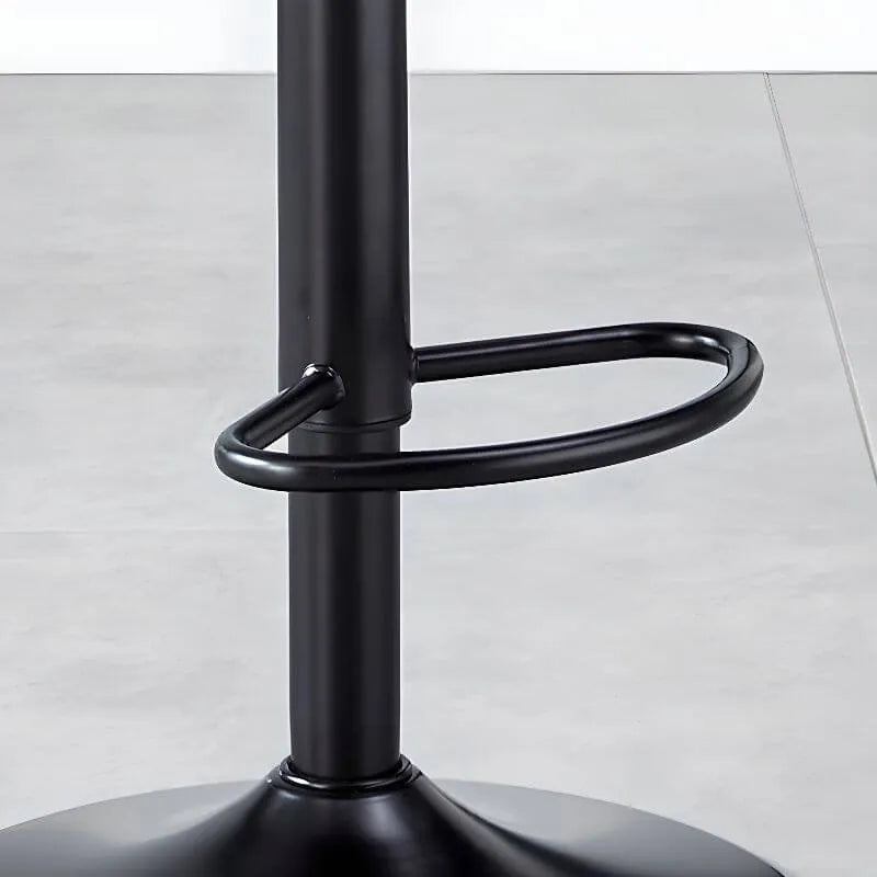 Art Deco Walnut-Trim Swivel Bar Stool with Adjustable Low-Back Comfort