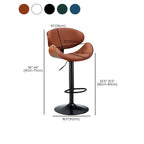 Art Deco Walnut-Trim Swivel Bar Stool with Adjustable Low-Back Comfort