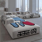 Artful Graffiti Sectional Sofa With Low-Profile Modular Lounge Form