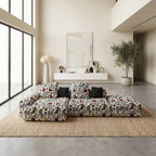 Artful Graffiti Sectional Sofa With Rounded Modular Form for Living Rooms