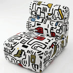 Artful Graffiti Sectional Sofa With Rounded Modular Form for Living Rooms