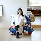 Artful Graffiti Togo Sofa Caterpillar Chair Series, Sculpted Lounge Seating