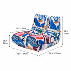 Artful Graffiti Togo Sofa Caterpillar Chair Series, Sculpted Lounge Seating Dimensions