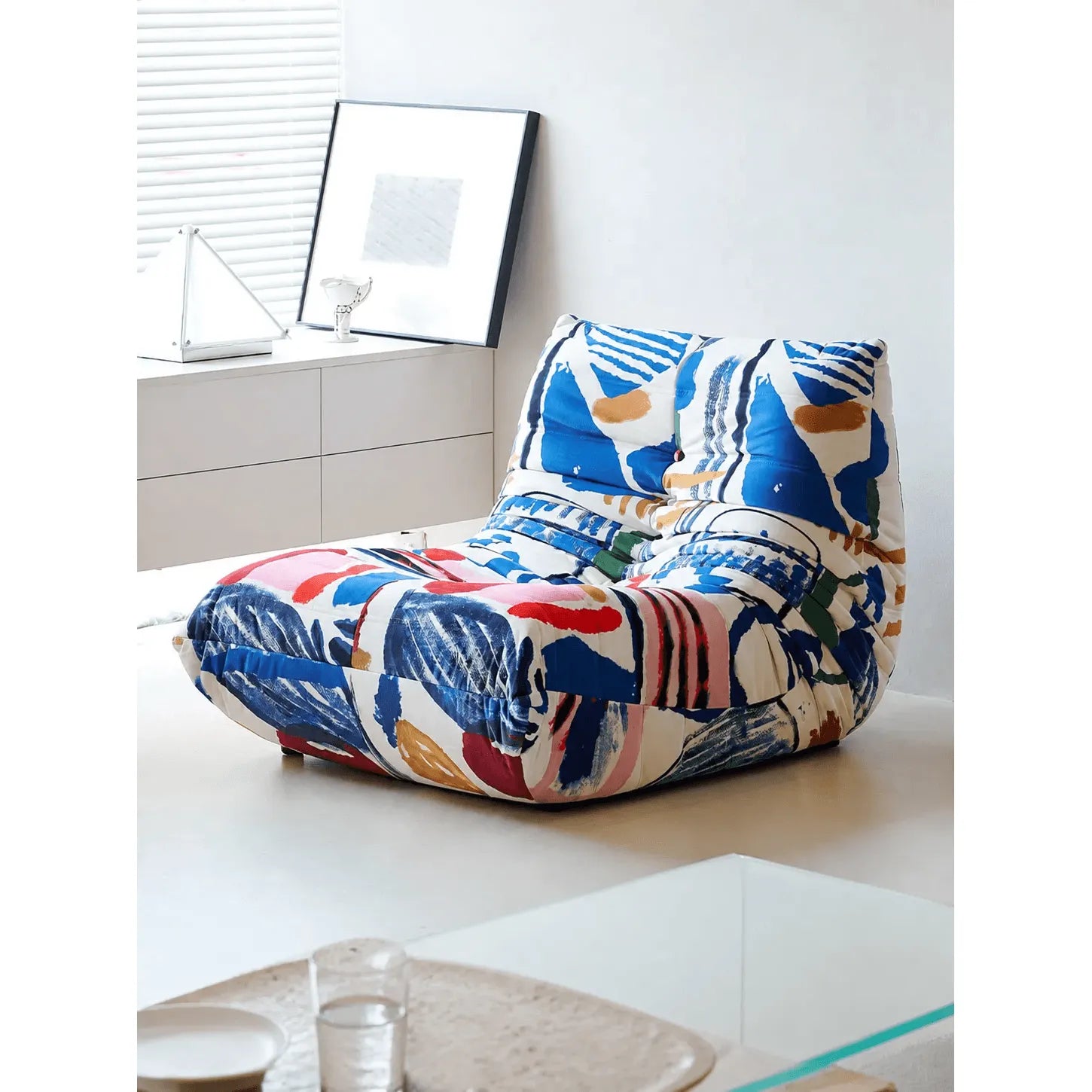 Artful Graffiti Togo Sofa Caterpillar Chair Series, Sculpted Lounge Seating Main Product Image