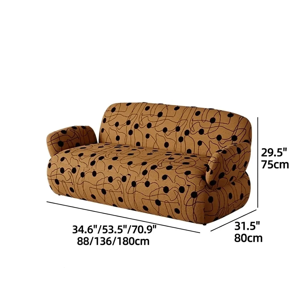 Artful Polka Dot Sofa Series with Rounded Silhouette for Cozy Living Dimensions