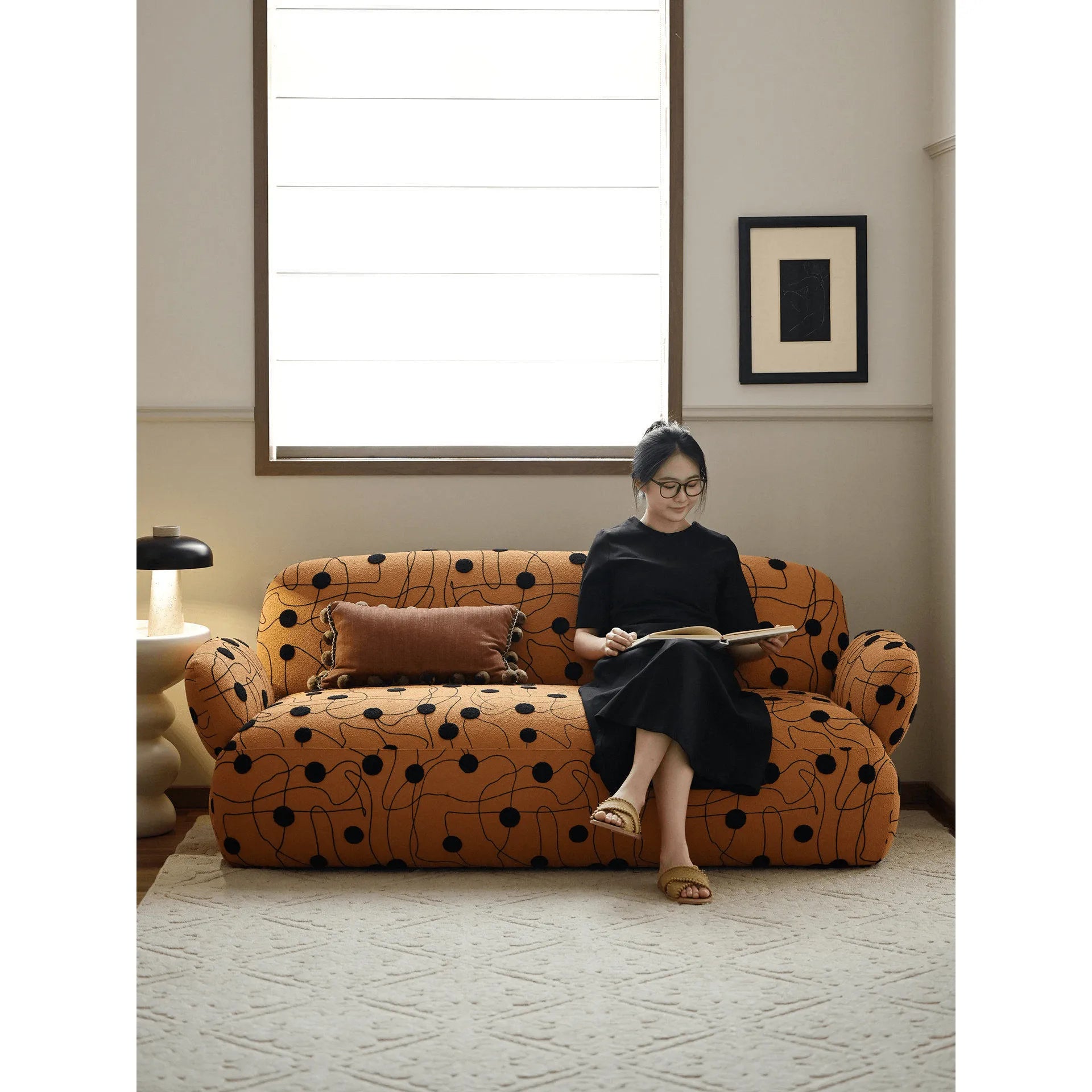 Artful Polka Dot Sofa Series with Rounded Silhouette for Cozy Living Main Product Image