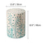 Artisanal Shell Mosaic Drum Side Table for Bedroom and Living Room Dimensions