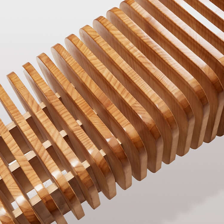 Artistic Accordion-Style Bench in Eco-Friendly Wood