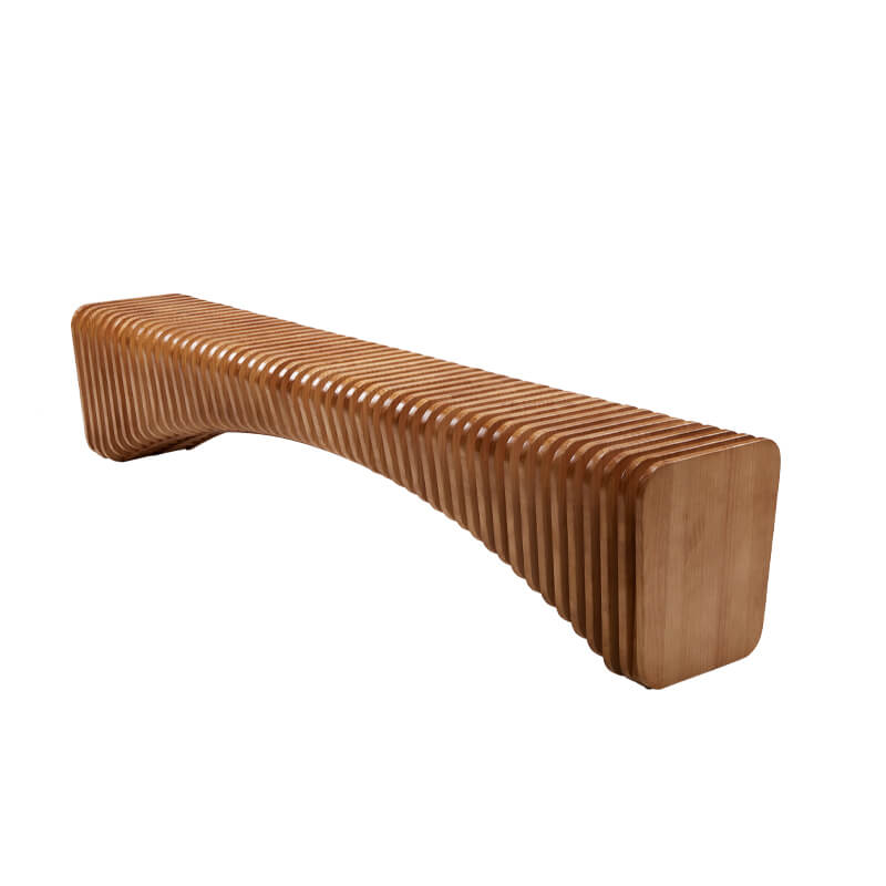 Artistic Accordion-Style Bench in Eco-Friendly Wood