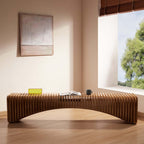 Artistic Accordion-Style Bench in Eco-Friendly Wood