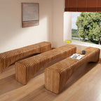 Artistic Accordion-Style Bench in Eco-Friendly Wood
