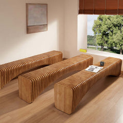 Artistic Accordion-Style Bench in Eco-Friendly Wood
