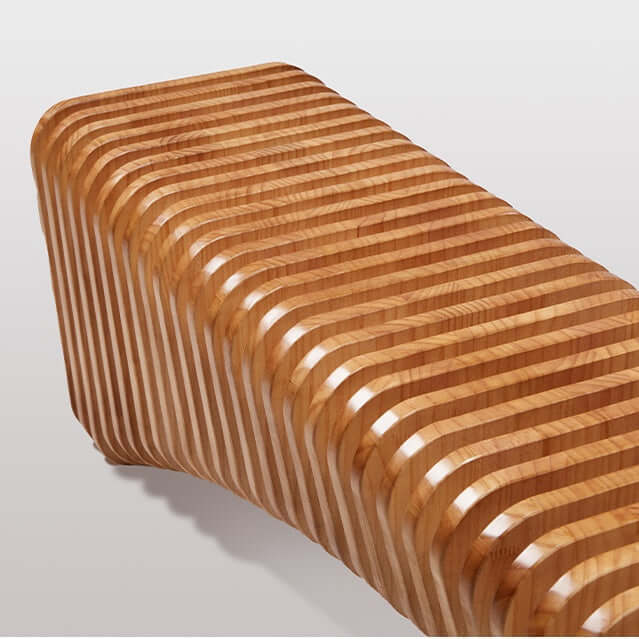 Artistic Accordion-Style Bench in Eco-Friendly Wood