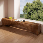 Artistic Accordion-Style Bench in Eco-Friendly Wood