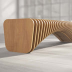 Artistic Accordion-Style Bench in Eco-Friendly Wood