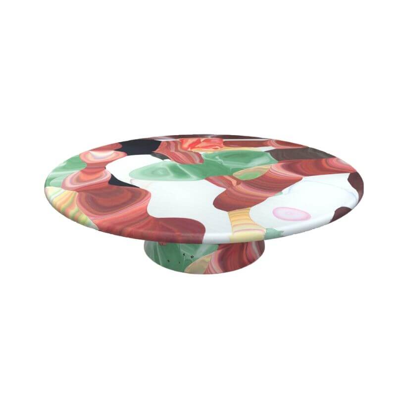 Artistic Round Table with Fiberglass Top and Tapered Base サブ画像