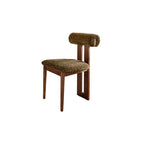 Ash Vintage Wood Dining Chair Set with Curved Lumbar Comfort and Tailored Cushion Detail