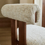 Ash Vintage Wood Dining Chair Set with Curved Lumbar Comfort and Tailored Cushion Detail