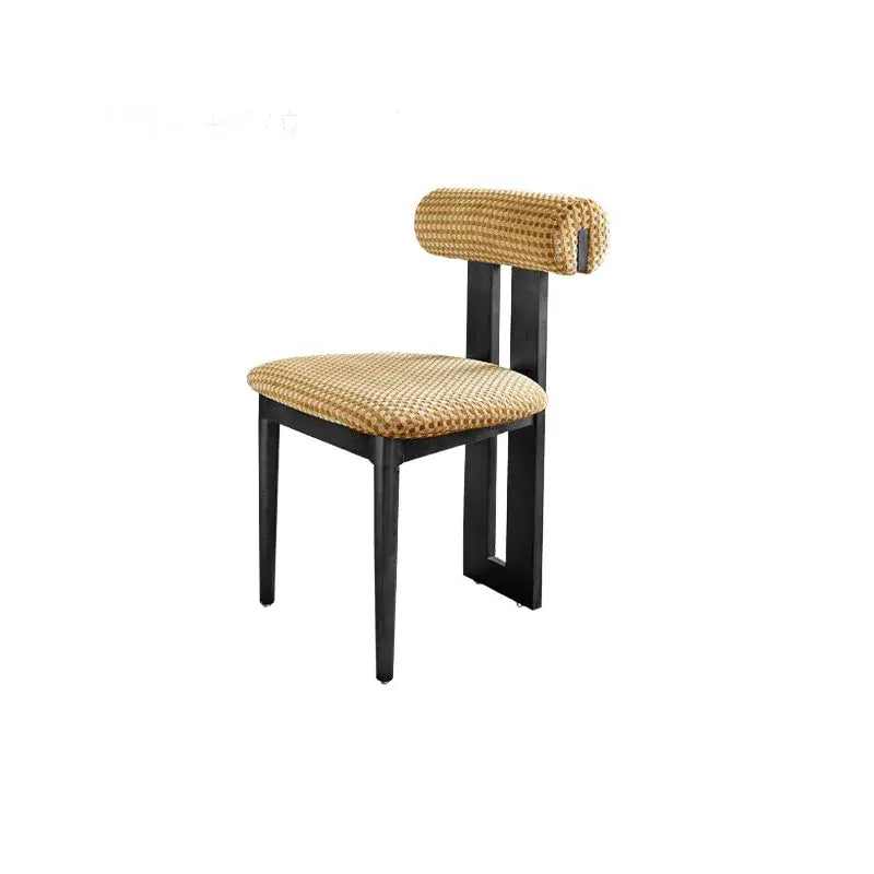 Ash Vintage Wood Dining Chair Set with Curved Lumbar Comfort and Tailored Cushion Detail