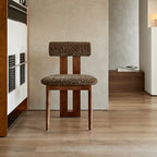 Ash Vintage Wood Dining Chair Set with Curved Lumbar Comfort and Tailored Cushion Detail