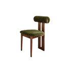 Ash Vintage Wood Dining Chair Set with Curved Lumbar Comfort and Tailored Cushion Detail