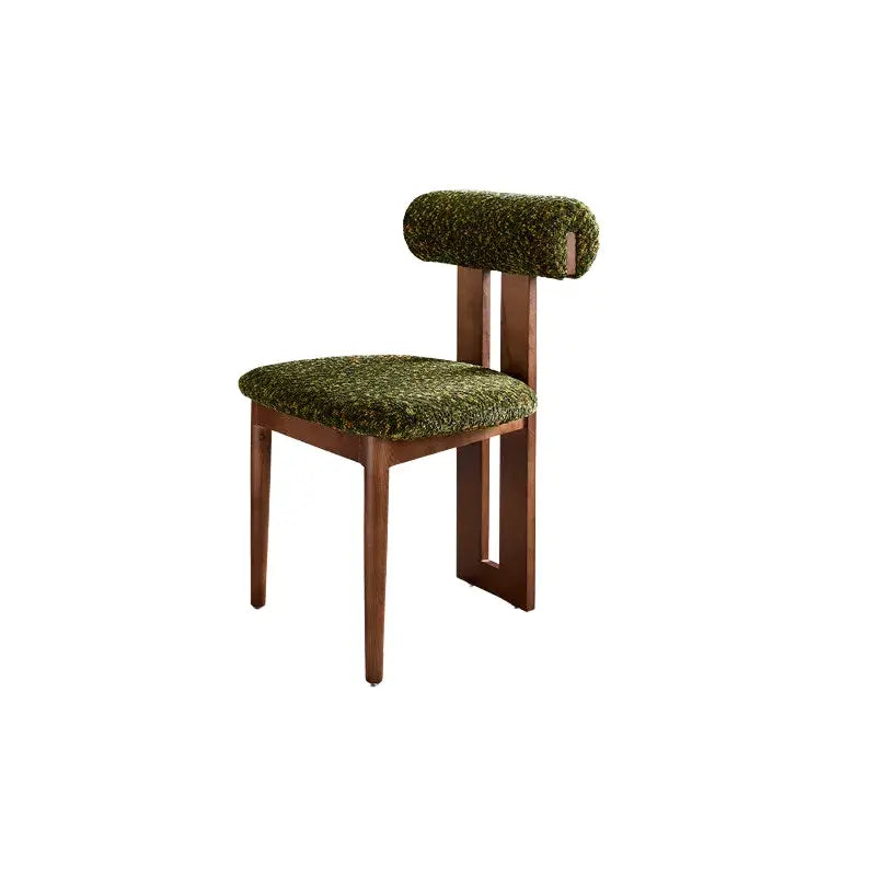 Ash Vintage Wood Dining Chair Set with Curved Lumbar Comfort and Tailored Cushion Detail