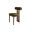 Ash Vintage Wood Dining Chair Set with Curved Lumbar Comfort and Tailored Cushion Detail