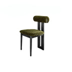 Ash Vintage Wood Dining Chair Set with Curved Lumbar Comfort and Tailored Cushion Detail